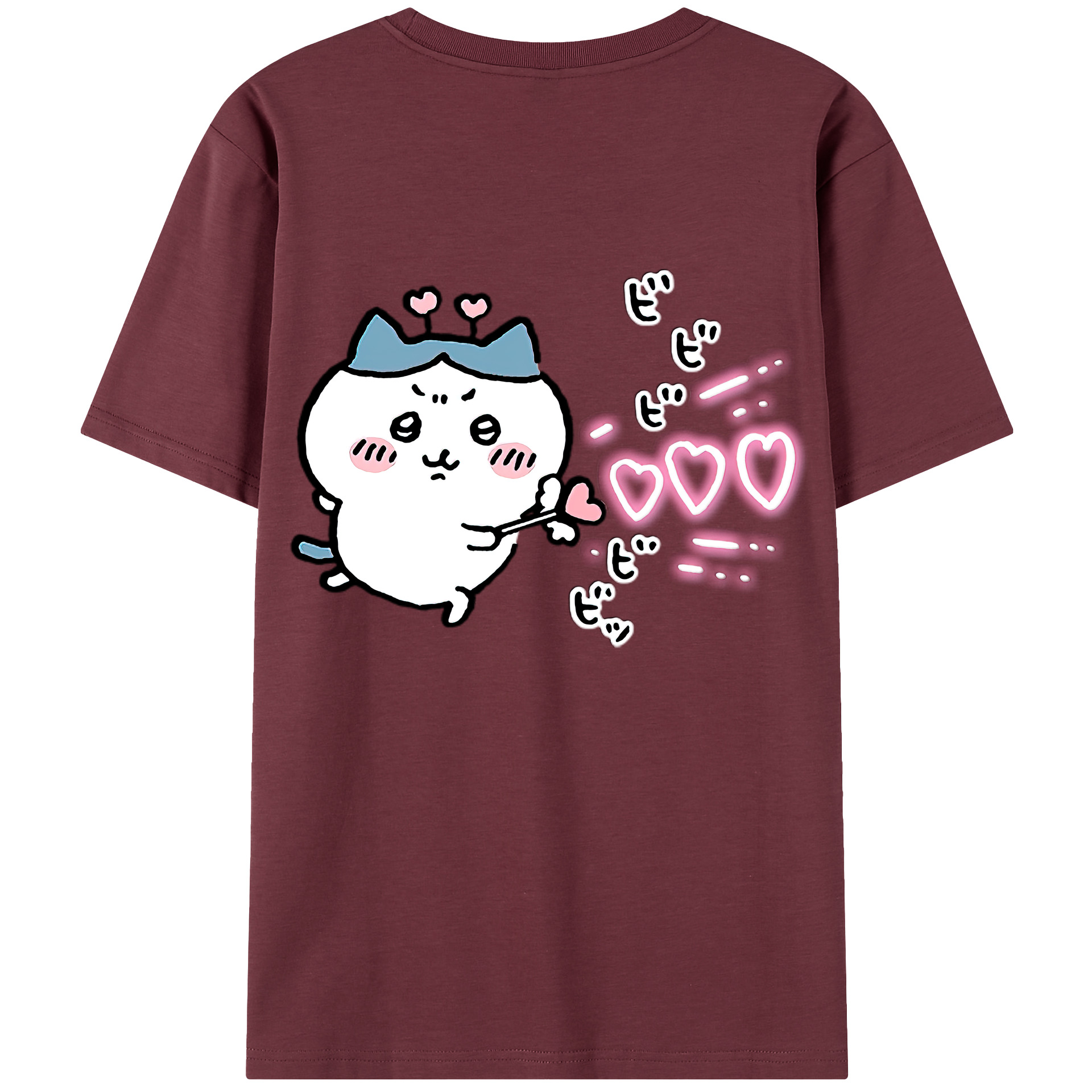 （画像用） ちいかわ ハチワレ Chii-kawa hachiware 綿100％半袖Tシャツ（背面プリント）